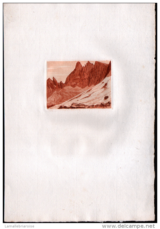 SANGUINE: JJY LREVES ( Vérifier L4orthographe ) -  05 - HAUTES ALPES  - PAYSAGE DE MONTAGNE - Estampes & Gravures