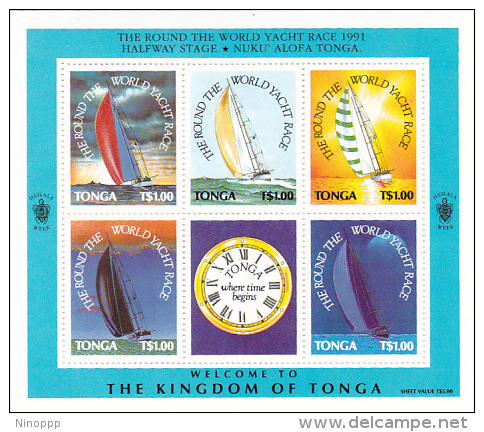 Tonga 1991 Yacht Race Souvenir Sheet MNH - Tonga (1970-...)