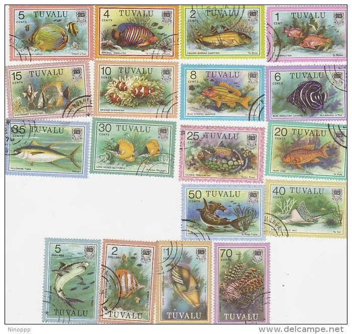 Tuvalu-1979 Fish Definitive Used (18) Stamps - Tuvalu