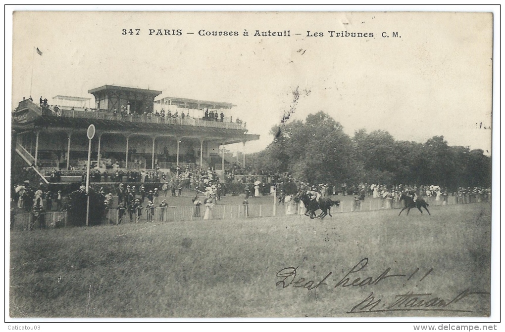 PARIS (Seine) - Courses à Auteuil - Les Tribunes - Belle Animation - N°347 - Autres Monuments, édifices