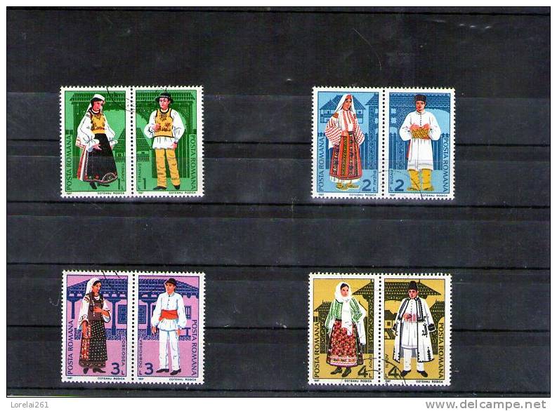 1987  COSTUMES REGIONAUX  YV= 3762/3769 - Gebraucht