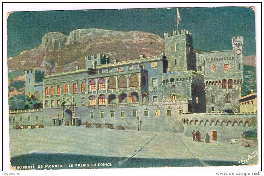 I826 Monaco De Monaco - Le Palais Du Prince - Notturno Nocturne Nuit Night Nacht / Non Viaggiata - Palais Princier