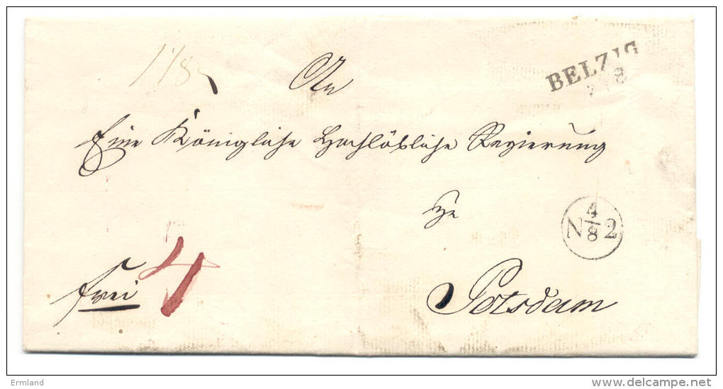 Belzig Ca. 1810-30 Nach Potsdam - Briefumschlag, Ohne Inhalt - Prephilately