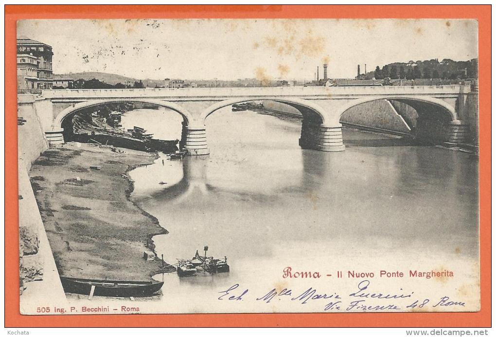 HB585, Roma , Il Nuovo Ponte Margherita, 505, Précurseur, Circulée  1904 - Autres & Non Classés