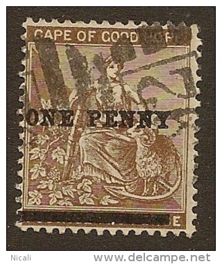 COGH 1893 1d On 2d "No Stop" SG 57b U XYM0 - Cape Of Good Hope (1853-1904)