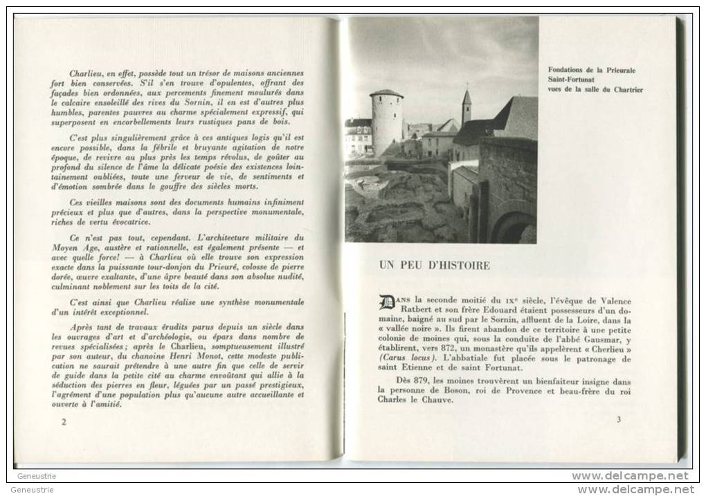 Monographie " Charlieu - Ville D´histoire " Nombreuses Illustrations - Loire - Rhône-Alpes - Rhône-Alpes