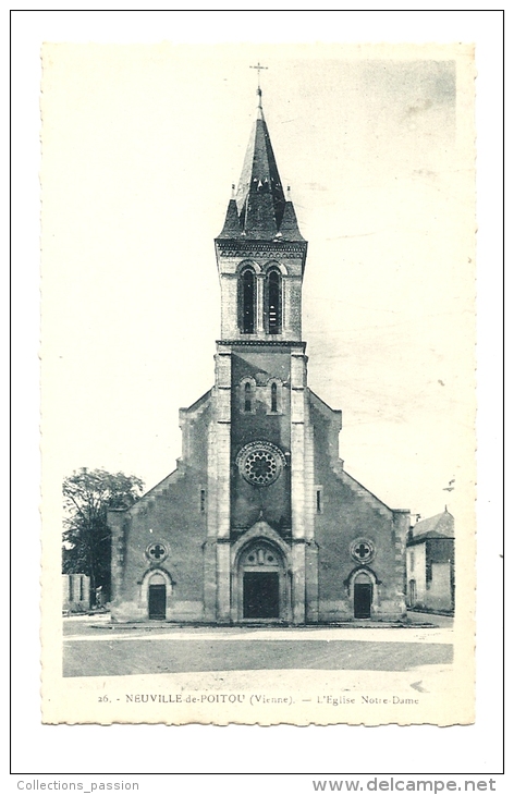 Cp, 86, Neuville De Poitou, L'Eglise Notre-Dame - Neuville En Poitou