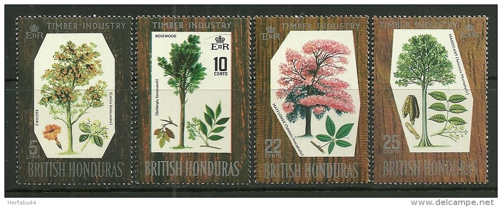 British Honduras     " Hardwood Trees"   Set   SC# 230-33   MNH** - British Honduras (...-1970)