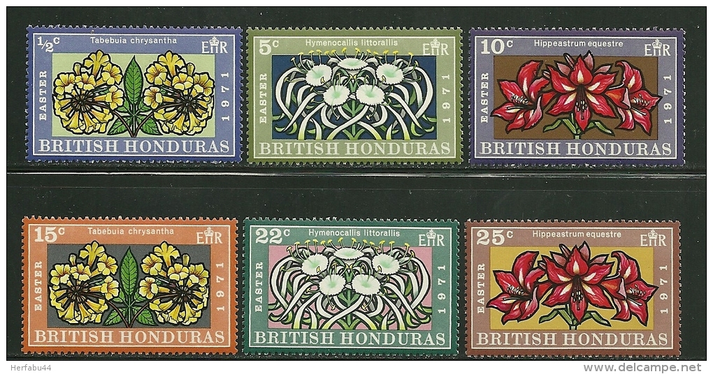 British Honduras      " Flowers "   Set   SC# 275-80  MNH** - British Honduras (...-1970)