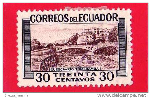 ECUADOR - Usato - 1953 - Fiume Tomebamba - 30 Centavos - Equateur