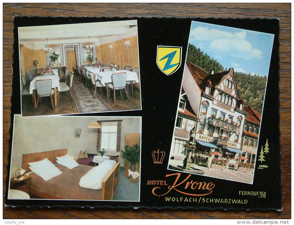 Hotel KRONE Fam. L. Albecker Tel 350 / Anno 19?? ( Zie Foto Voor Details ) !! - Wolfach