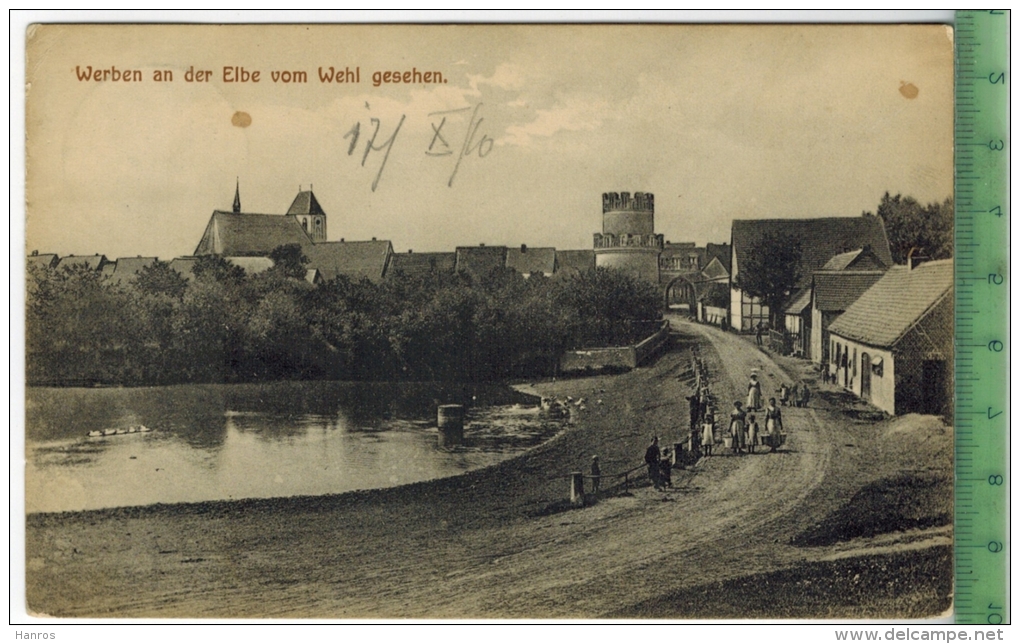 Werben An Der Elbe Vom Wehl Aus Gesehen  Um 1900/1910 Verlag: Gustav Nagel, Seehausen I. Altm.,  POSTKARTE, - Stendal