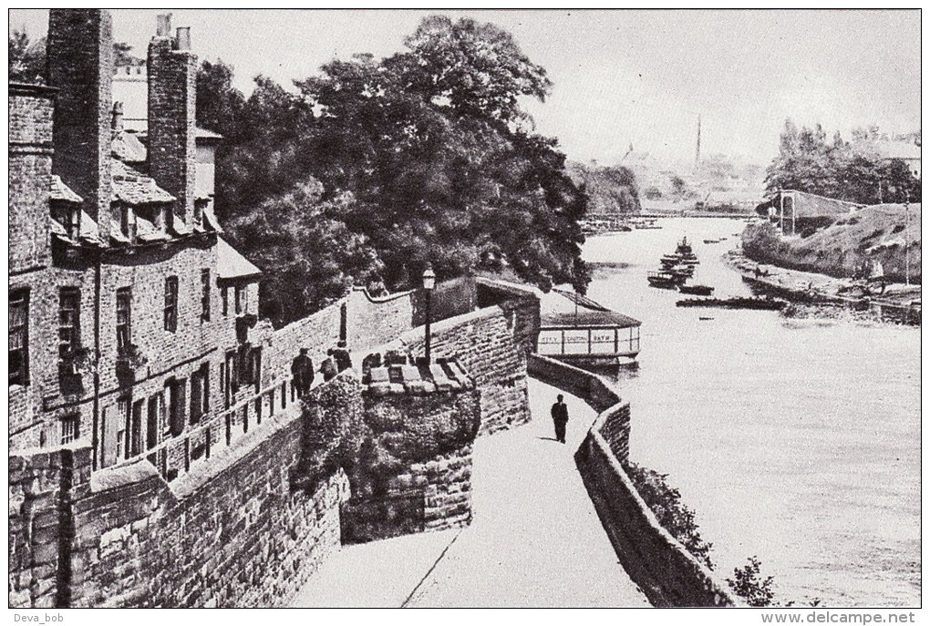 Postcard Chester City Walls River Dee C1935 Cheshire Repro - Chester