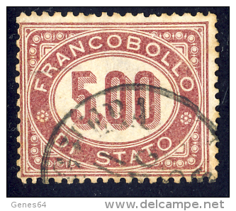 Servizio Di Stato - 1875 - 5 Lire Lacca (Sassone S7) - Service