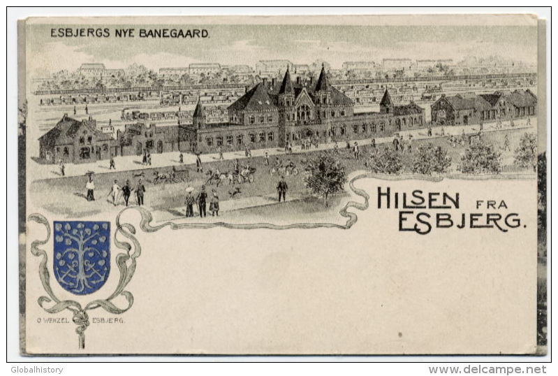 DENMARK - HILSEN NYE BANEGAARD - 1900 LITHO BY WENZEL - Denmark