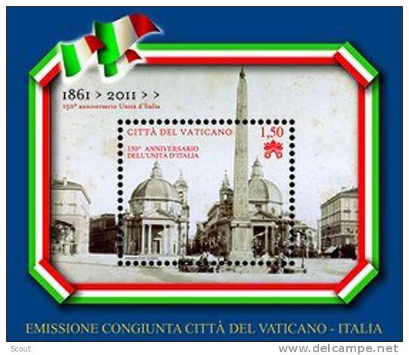 VATICANO – VATICAN CITY - VATICAN - 2011 - 150° ANN. UNITA´ D´ITALIA - BF ** - Unused Stamps