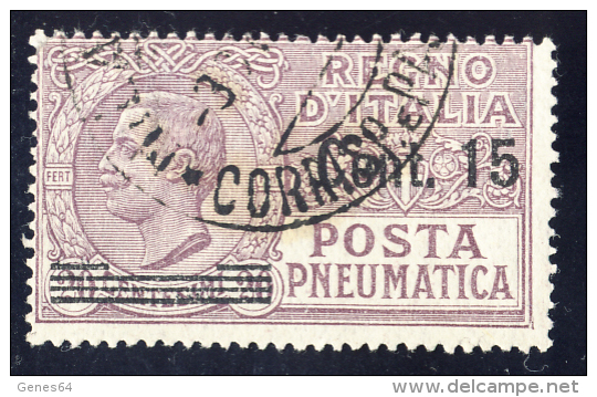 Effigie Di Vittorio Emanuele III - 1927 - 15 Cent. Su 20 Violetto Bruno (Sassone PN10) - Posta Pneumatica