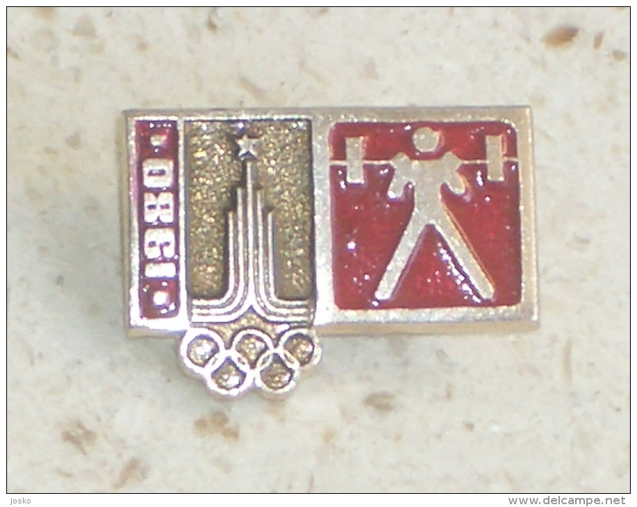 WEIGHTLIFTING - Olympic Games 1980.pin Badge Haltérophilie Gewichtheben Pesistica Halterofilia Levantamento De Pesos - Gewichtheffen