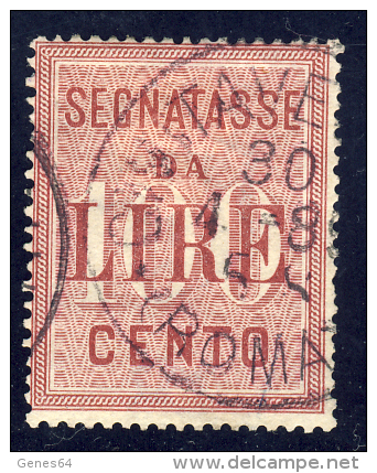 Segnatasse 2° Emissione - 1884 - 100 Lire Rosa Carminio  (Sassone ST16) - Taxe