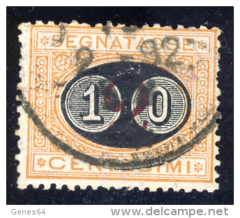 Segnatasse 3° Emissione - 1890/91 - Mascherine -  10 Cent. Su 2 Ocra E Carminio  (Sassone ST17) - Taxe