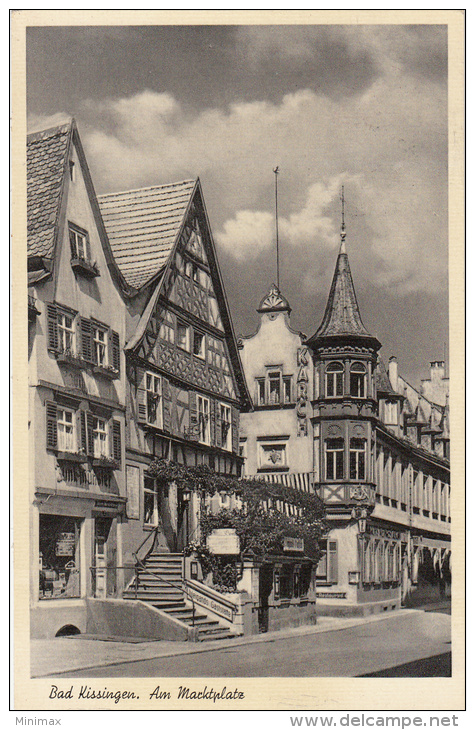 Carte Photo, Bad Kissingen - Am Marcktplatz, 1951 - Bad Kissingen