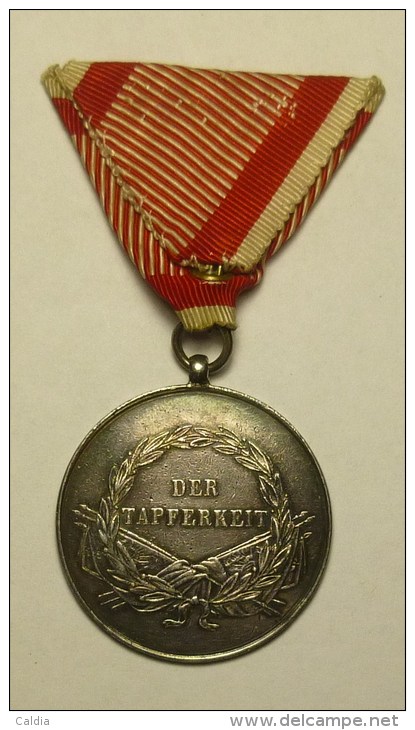 Austria Hungary Franz Joseph "Medal For Bravery I Class " Der Tapferkeit " 1914 Silver # 2 - Autres & Non Classés