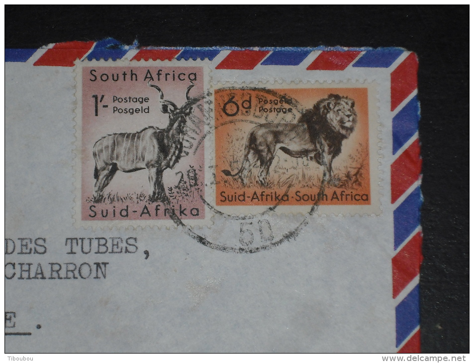 AFRIQUE DU SUD SOUTH AFRICA YT 209 ET 208 SUR LETTRE  - FAUNE GRAND KOUDOU LION - - Briefe U. Dokumente