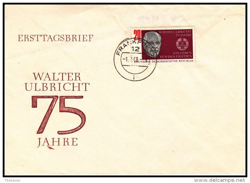 Germany GDR 1957, FDC Cover "Walter Ulbricht" - Covers & Documents