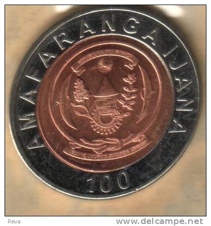 RWANDA  100 FRANCS INSCRIPTION FRONT EMBLEM  BACK  BI-METAL 2007 UNC KM NEW  READ DESCRIPTION CAREFULLY !!! - Rwanda