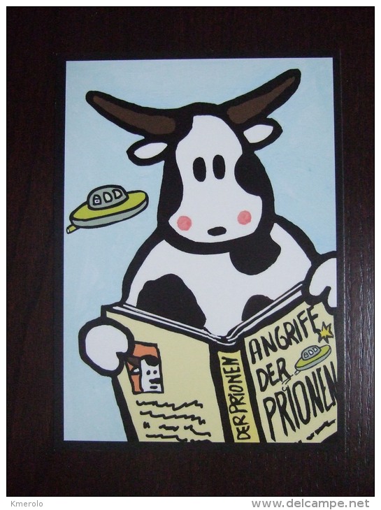 UFO And Cow Carte Postale - Publicité
