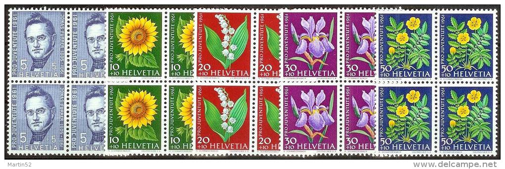 PJ 1961 4er-Blocks ** MNH Unter Postpreis -  Sous Faciale  (Zumstein CHF 16.00) - Unused Stamps