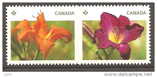 CANADA 2012 FLOWERS PAIR EX BOOKLET MNH - Nuevos