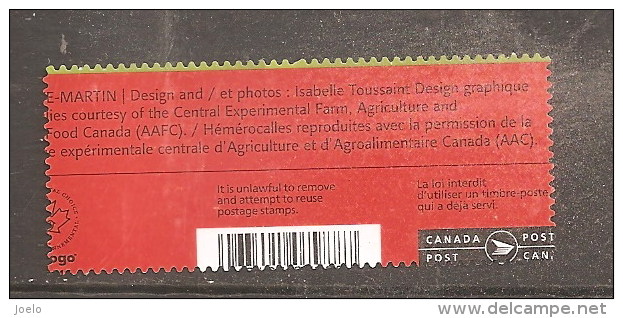 CANADA 2012 FLOWERS PAIR EX BOOKLET MNH - Neufs