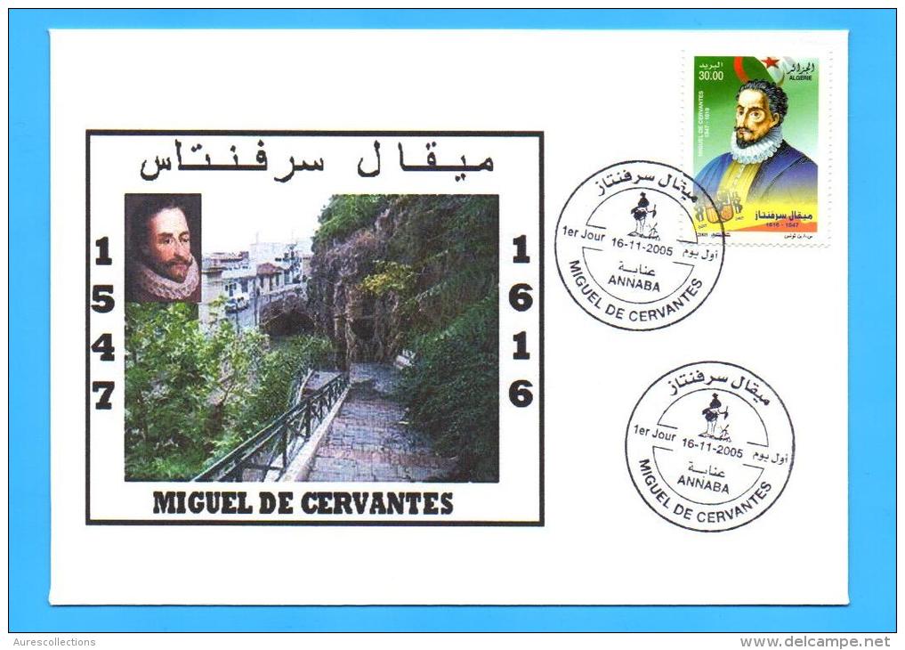 Algérie Algeria Algerien Argelia Miguel De Cervantes Scarse FDC First Day Cover España Espagne Spain 2005 - Ecrivains