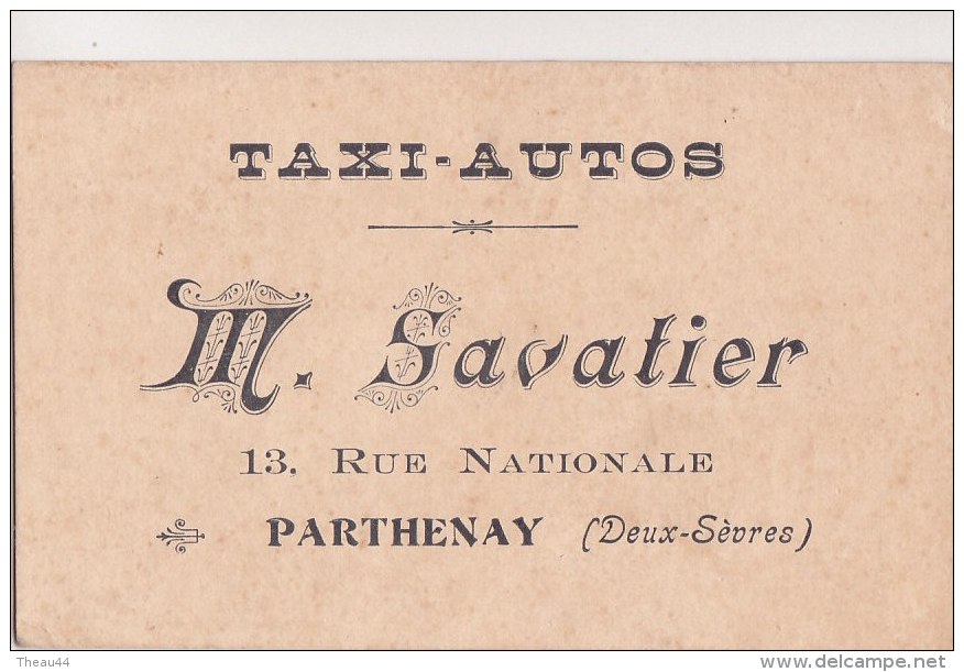 ¤¤  -  PARTHENAY  -  CDV Du Taxi-Auto M. SAVATIER , 13 Rue Nationale  -  Voir Description  -  ¤¤ - Cartes De Visite