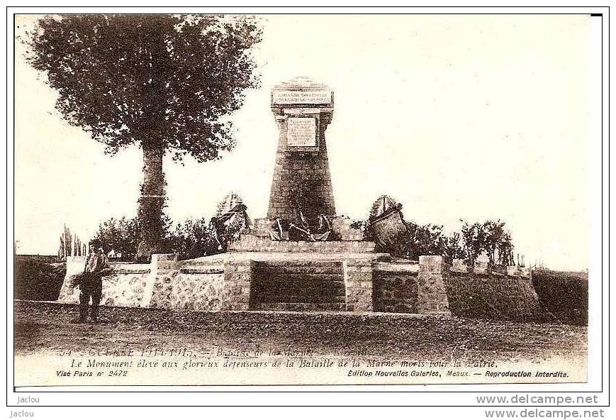 MONUMENT ELEVE AUX GLORIEUX DEFENSEURS DE LA BATAILLE DE LA MARNE  REF 13433 - Monumenti Ai Caduti