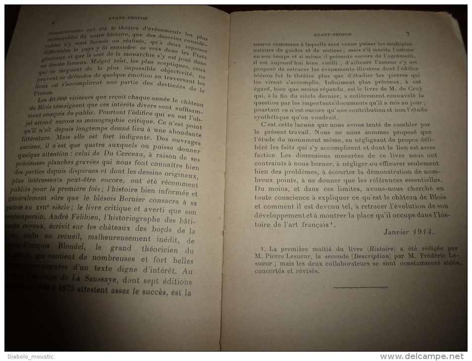 1922 Le CHÂTEAU De BLOIS Notice Historique Et Archéologique...par Frédéric Et Pierre Lesueur..nombreuses Photos,dessins - 1901-1940