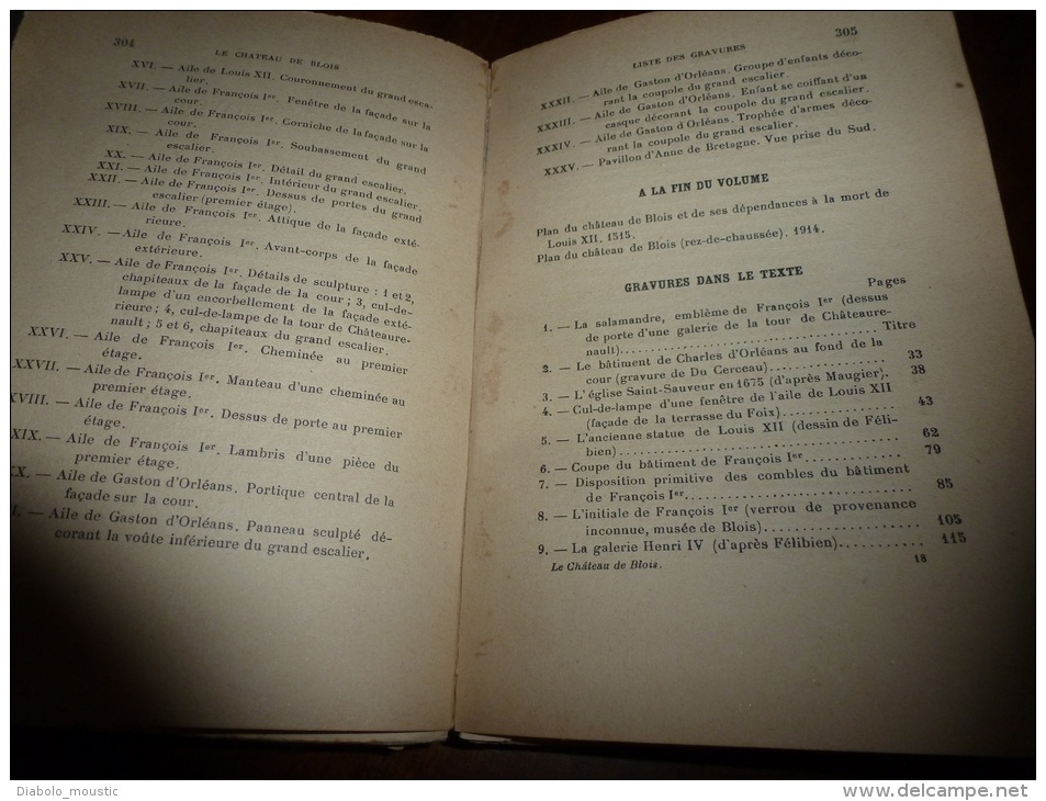 1922 Le CHÂTEAU de BLOIS notice historique et archéologique...par Frédéric et Pierre Lesueur..nombreuses photos,dessins