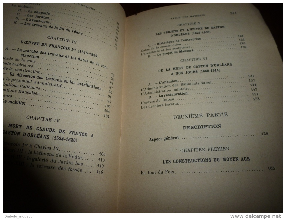 1922 Le CHÂTEAU de BLOIS notice historique et archéologique...par Frédéric et Pierre Lesueur..nombreuses photos,dessins