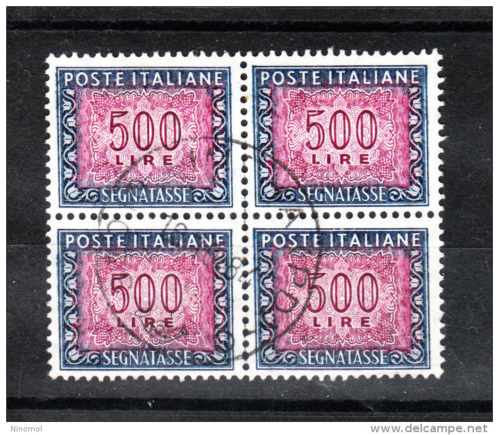 Italia   -   1955.  Segnatasse 500 £.   Quartina.  Viaggiata Lusso - Impuestos