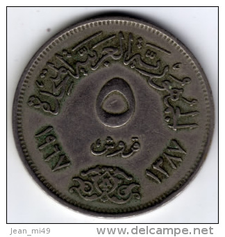 EGYPTE - 5 PIASTRES - 1387 - - Egipto