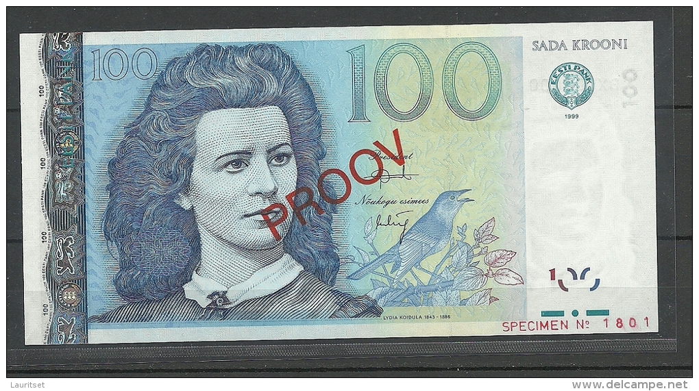 Estland Estonia Estonie 100 Krooni 1999 Banknote SPECIMEN UNC - Estonie