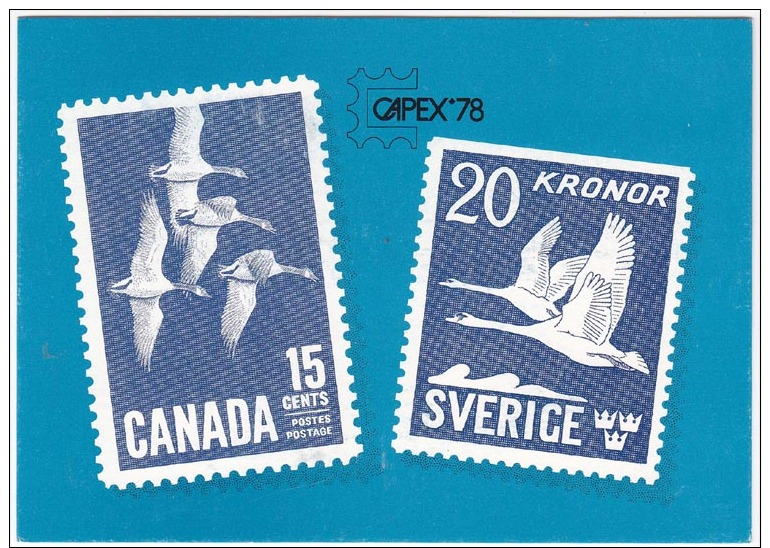 Sweden Canada 1978 FDI - Philatelic Exhibition CAPEX'78  Stockholm - Tornto - Expositions Philatéliques