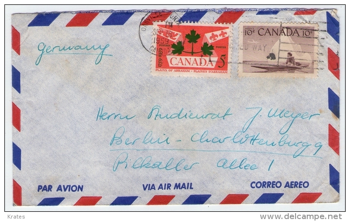 Old Letter - Canada, Air Mail - Poste Aérienne