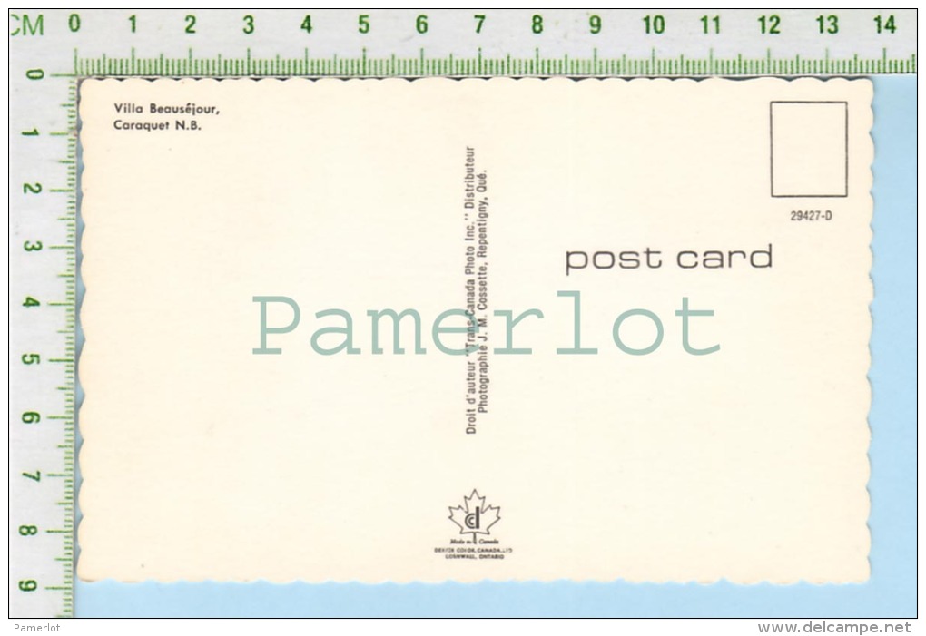 Caraquet N.B.  ( Villa Beauséjour ) Post Card Carte Postale 2 Scans - Other & Unclassified