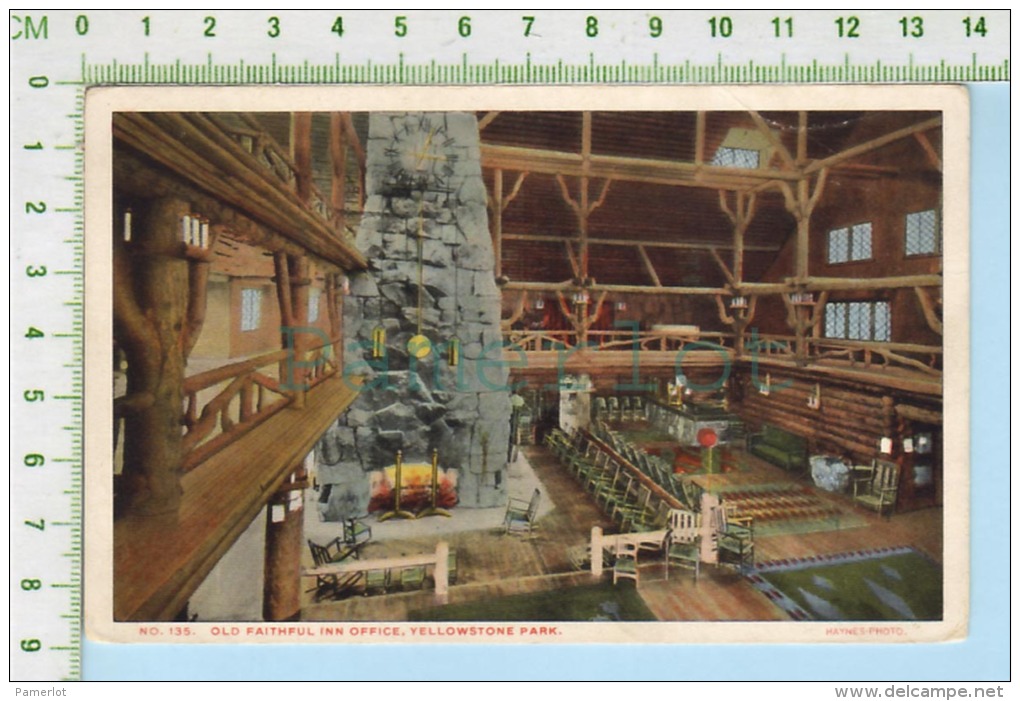 Yellowstone W.Y. ( Old Faithful Inn Office ) Post Card Carte Postale 2 Scans - Yellowstone