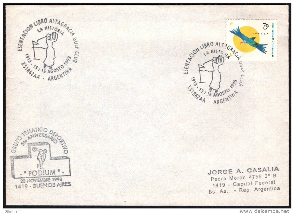 ARGENTINA 1999 - PRESENTACION LIBRO ALTAGRACIA GOLF CLUB - LA HISTORIA - Golf