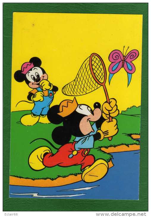 MICKEY A La Chasse Aux  Papillons  Walt Disney Productions Illustré. Gros Plan De MICKEY - Disneyworld