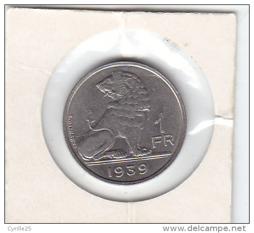 1 FRANC Nickel Léopold III 1939 FL/FR - 1 Franc