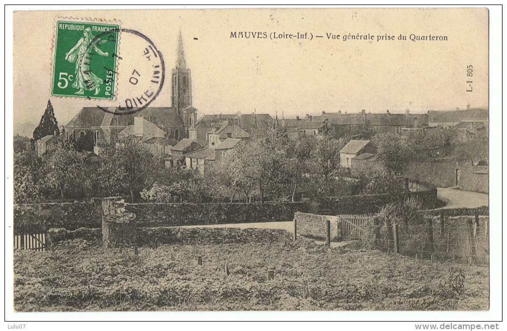 Mauves   Vue Prise Du   Quarteron  1907 - Mauves-sur-Loire